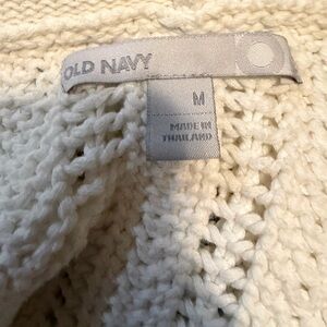 Old Navy Cream Open-Knit Scoop Neck Sweater